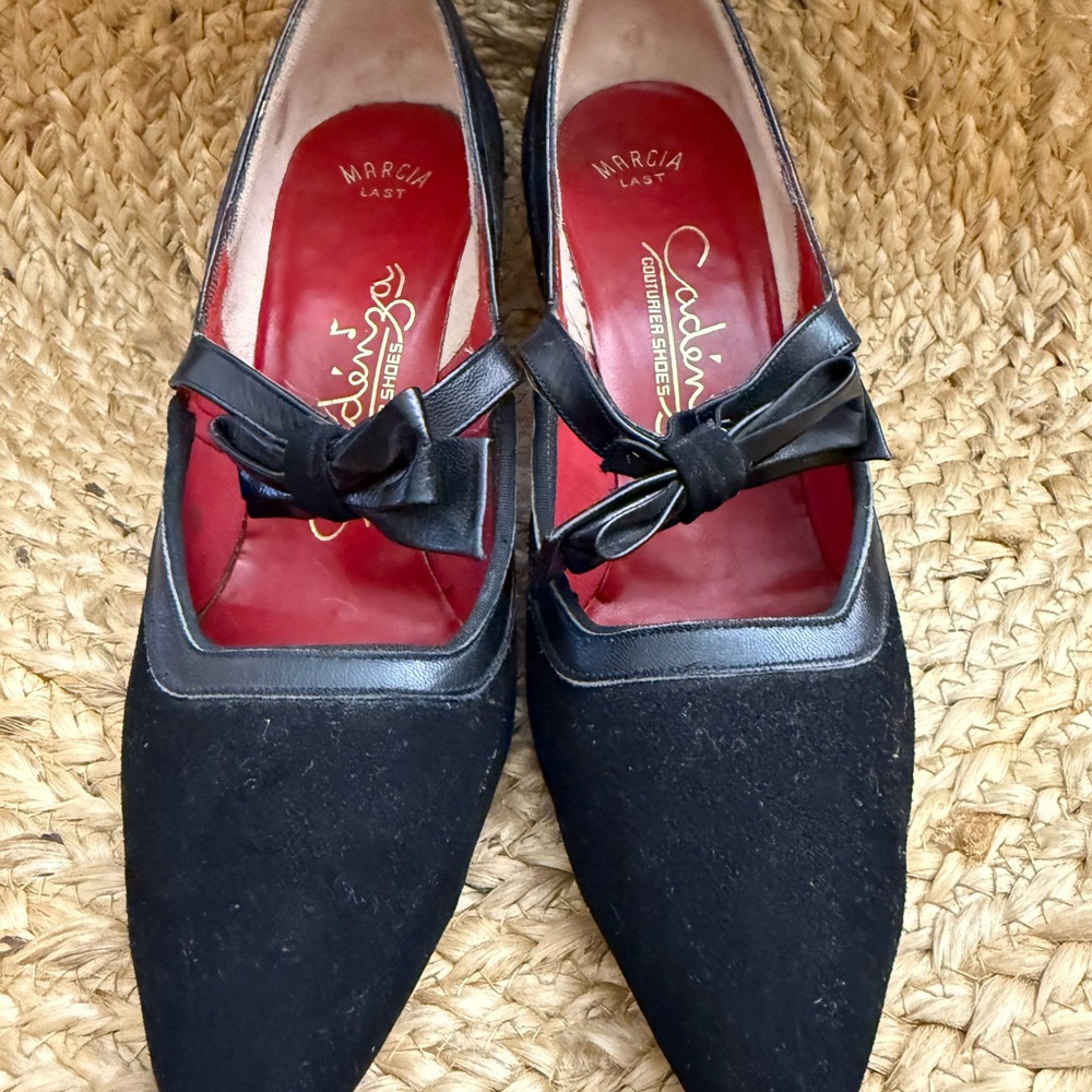 Vintage Cadenza Couturier Black Bow Kitten Heels